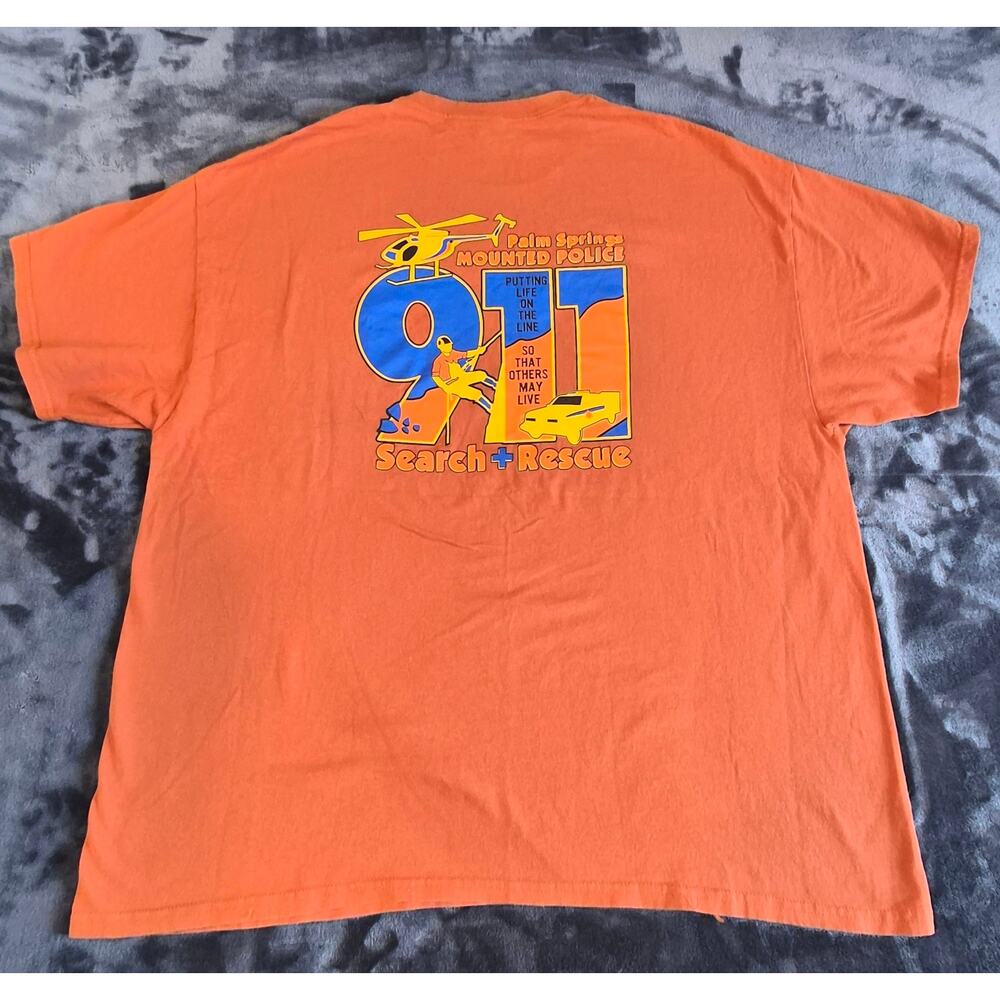 Palm Springs Mounted Police Search Rescue Tee 2XL Orange - Picture 6 of 8